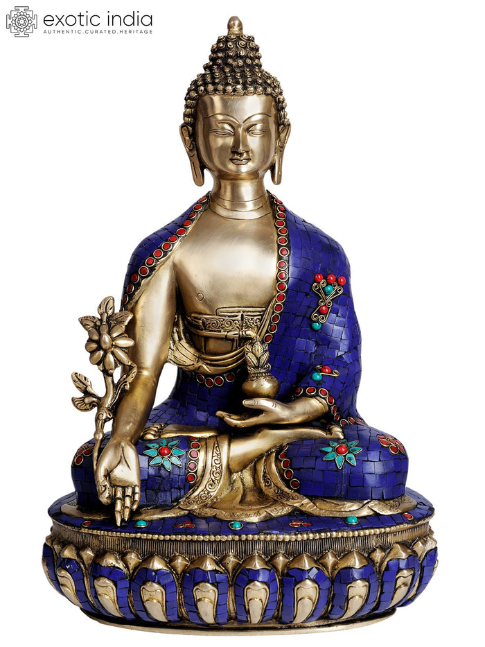 18" Medicine Buddha Brass Statue Handmade
