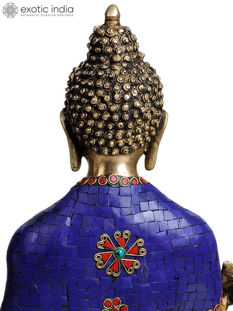 18" (Tibetan Buddhist Deity) The Medicine Buddha In Brass
