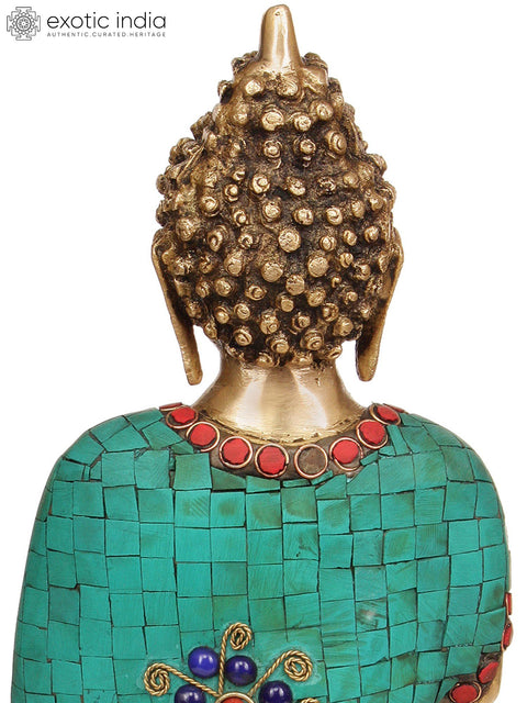 12" Lord Buddha in Bhumisparsha Mudra In Brass