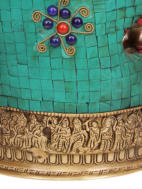 12" Lord Buddha in Bhumisparsha Mudra In Brass