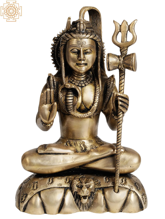 10" Lord Shiva In Brass | Handmade | Made In India