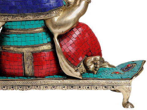 17" Lord Ganesha Seated in Ease Posture In Brass