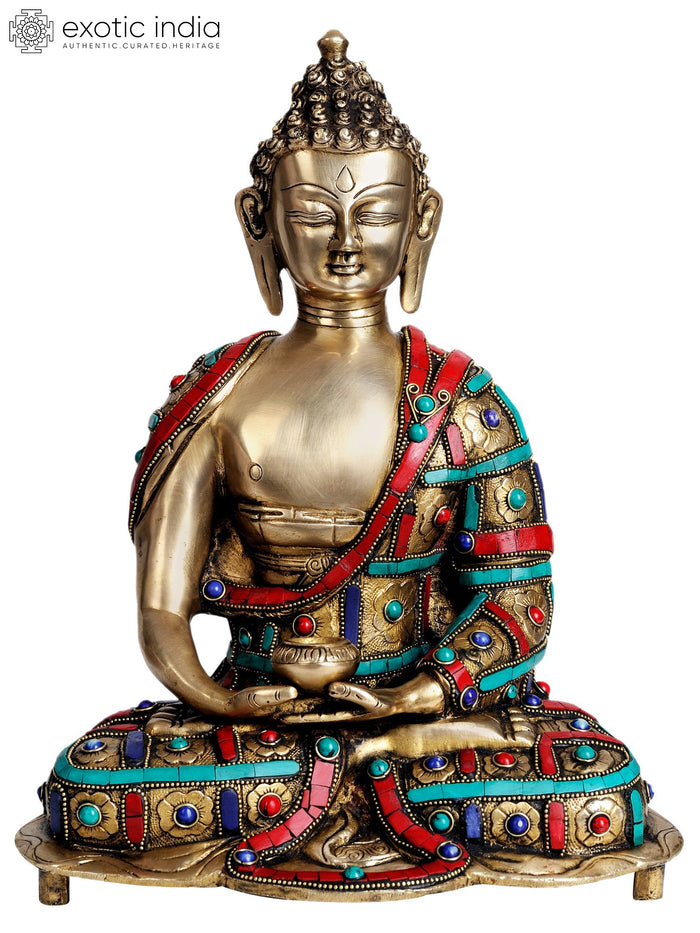 15" Lord Buddha in Dhyana Mudra Brass Meditation Statue