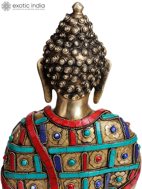 15" Lord Buddha In Dhyana Mudra In Brass