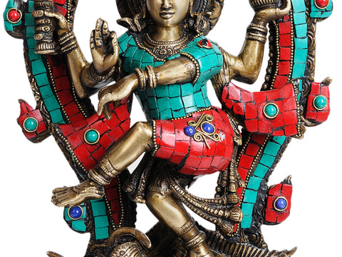 15" Dancing Shiva as Nataraja (with Inlay Work) In Brass