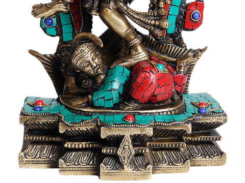 15" Dancing Shiva as Nataraja (with Inlay Work) In Brass