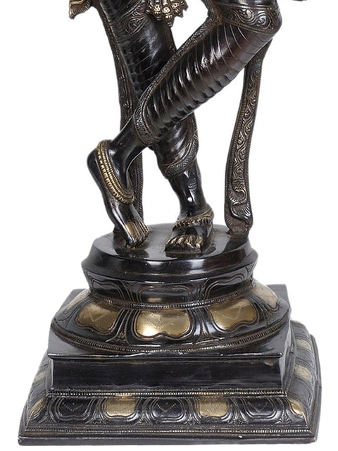 34" Lord Krishna as Black Beauty In Brass