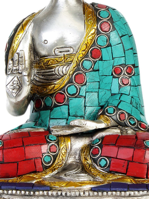 8" Lord Buddha in Vitark Mudra In Brass | Handmade | Made In India