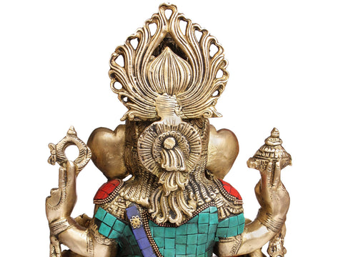 13" Seated Ganesha In Brass | Handmade | Made In India