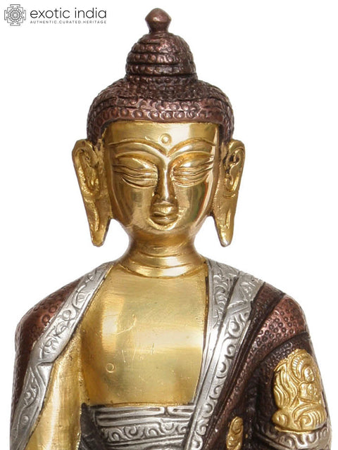 8" Lord Buddha in Dhyana Mudra In Brass | Handmade | Made In India