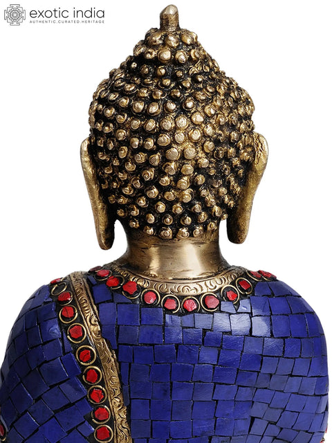 10" Tibetan Buddhist Deity Lapis Healing Buddha Brass Statue | Handmade | Made in India