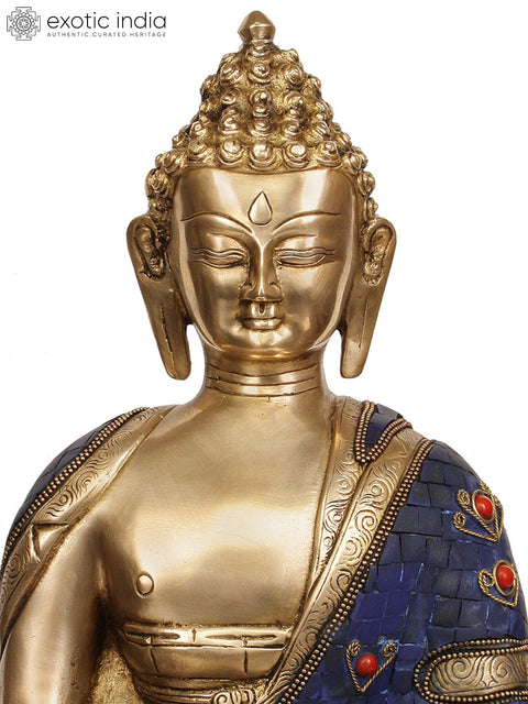 14" Meditating Buddha In Brass | Handmade | Made In India