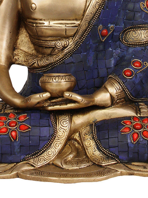 14" Meditating Buddha In Brass | Handmade | Made In India