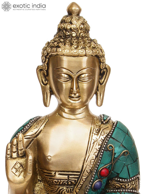 10" Lord Buddha Interpreting the Law of Dharma In Brass | Handmade | Made In India