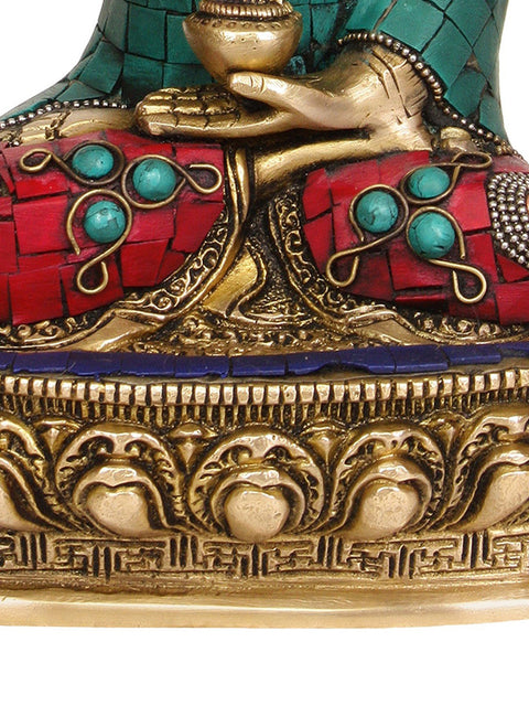 10" Lord Buddha Interpreting the Law of Dharma In Brass | Handmade | Made In India