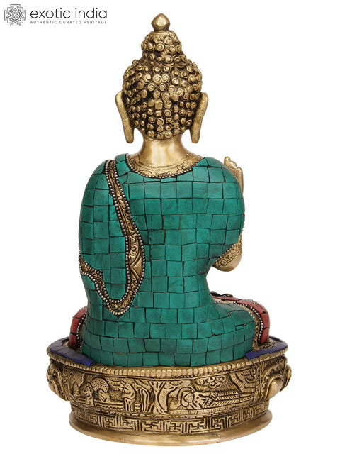 10" Lord Buddha Interpreting the Law of Dharma In Brass | Handmade | Made In India