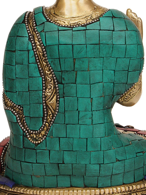 10" Lord Buddha Interpreting the Law of Dharma In Brass | Handmade | Made In India