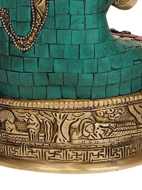 10" Lord Buddha Interpreting the Law of Dharma In Brass | Handmade | Made In India