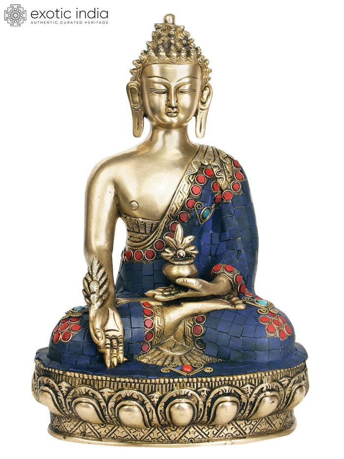 11" (Tibetan Buddhist Deity) The Medicine Buddha In Brass | Handmade | Made In India