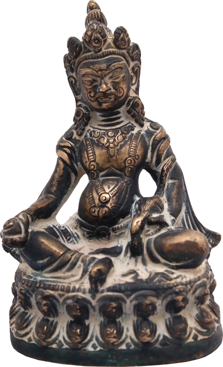 4" Kubera with Nakula Brass Idol for Wealth and Pooja