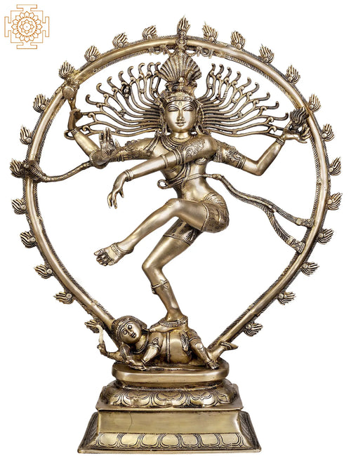 36" Large Nataraja Brass Statue - King of Dancers Handmade