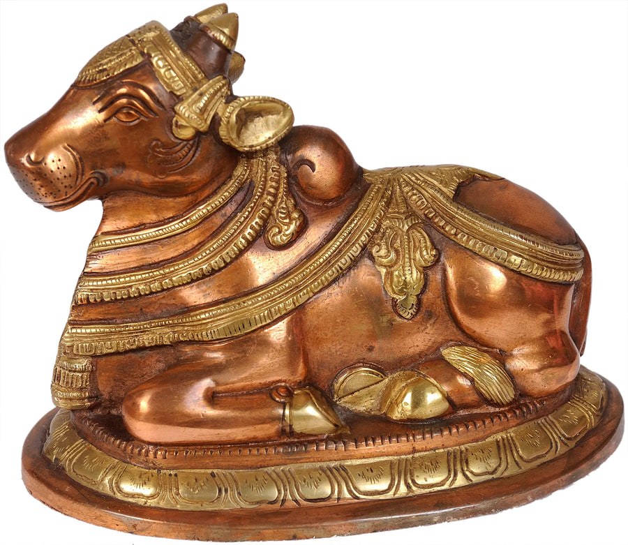5" Nandi Brass Idol Handmade for Pooja