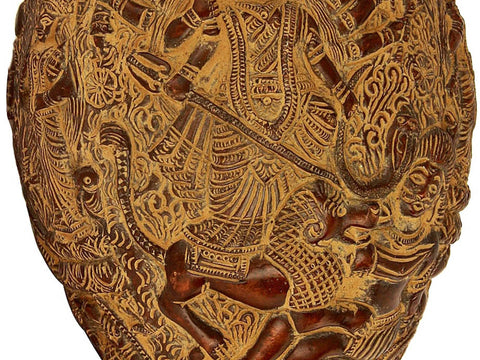 10" Goddess Durga Conch In Brass | Handmade | Made In India