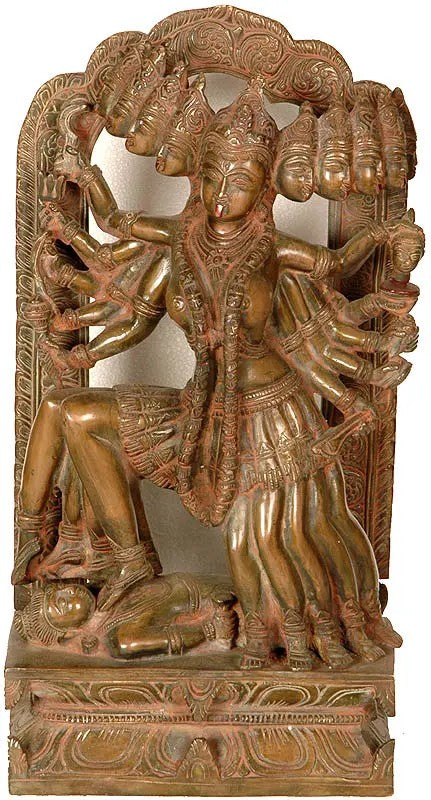 15" Beyond Mahakali’s Ferocity | Handmade Brass Statue