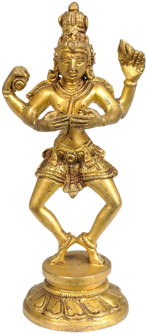 6" Dancing Shiva Brass Sculpture Handmade