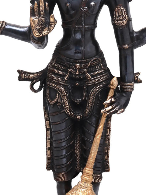32" Large Size Chaturbhuja Vishnu in Brass | Handmade | Made In India