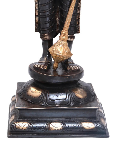 32" Large Size Chaturbhuja Vishnu in Brass | Handmade | Made In India