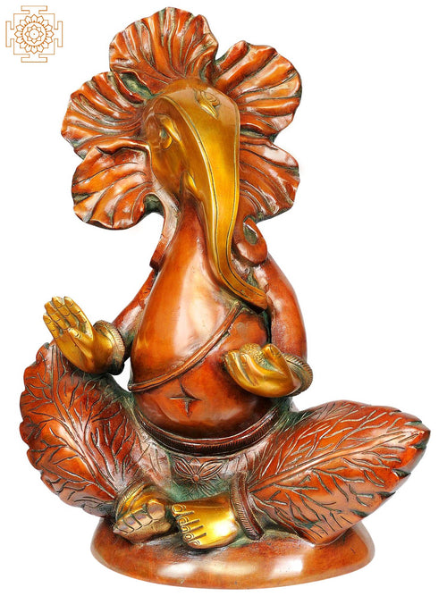 16" Handmade Ganesha Brass Statue for Home Pooja