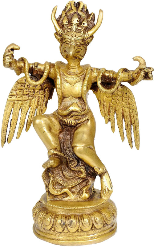 8" Garuda Brass Statue Handmade Home Decor
