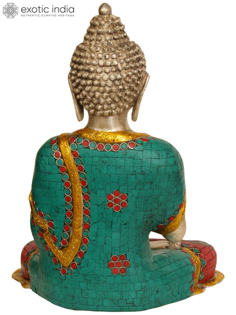 14" Lord Buddha Interpreting His Law of Dharma In Brass | Handmade | Made In India