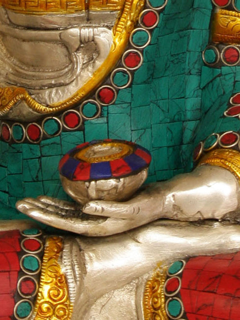 14" Lord Buddha Interpreting His Law of Dharma In Brass | Handmade | Made In India