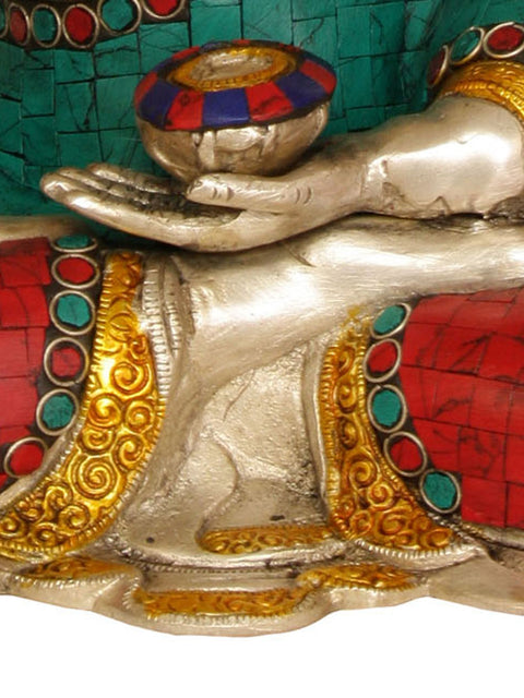 14" Lord Buddha Interpreting His Law of Dharma In Brass | Handmade | Made In India