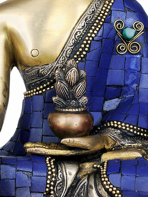 11" (Tibetan Buddhist Deity) The Medicine Buddha In Brass | Handmade | Made In India