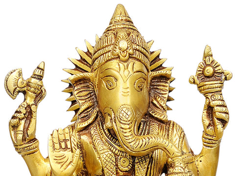 15" Ganesha Lamps with Bells in Brass | Handmade | Made in India