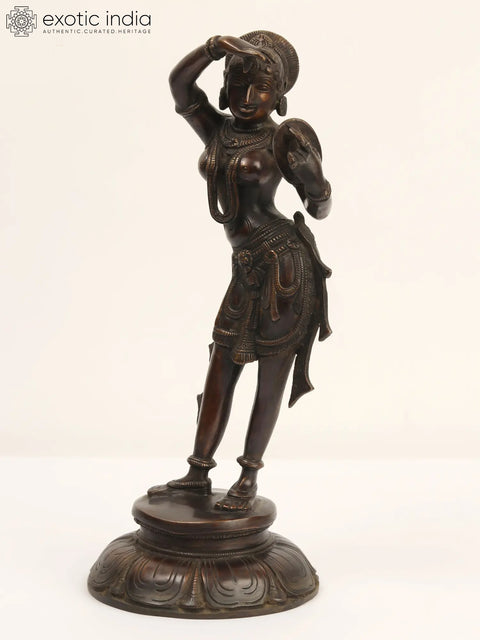 13" The Apsara Applying Vermillion (A Statue Inspired by Khajuraho)| Indian Handcrafted Idol