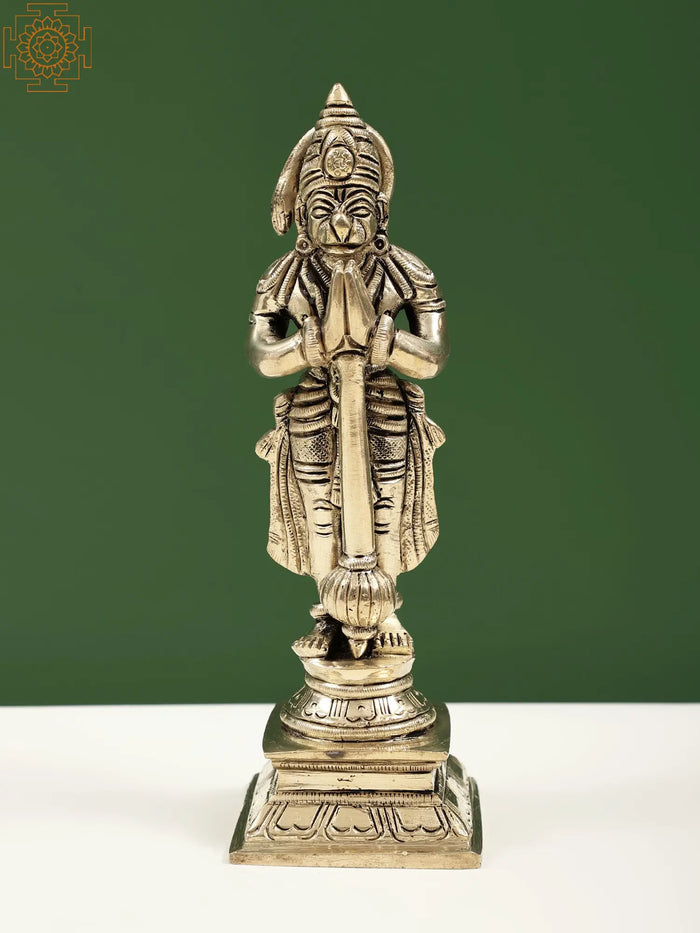 7" Humble Hanuman Brass Idol | Handmade | Made In India