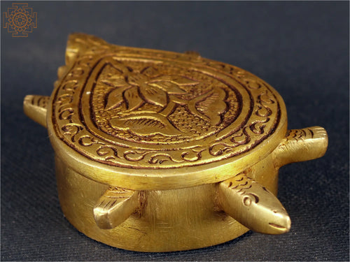 4" Brass Turtle Decorative Box Handmade