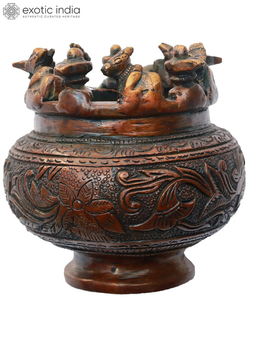 4" Brass Shiva Linga and Nandi Incense Burner Handmade