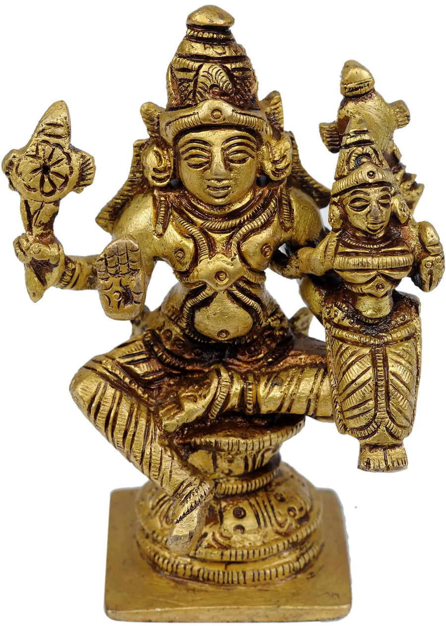 3" Lakshmi-Narayana Handmade Brass Statue