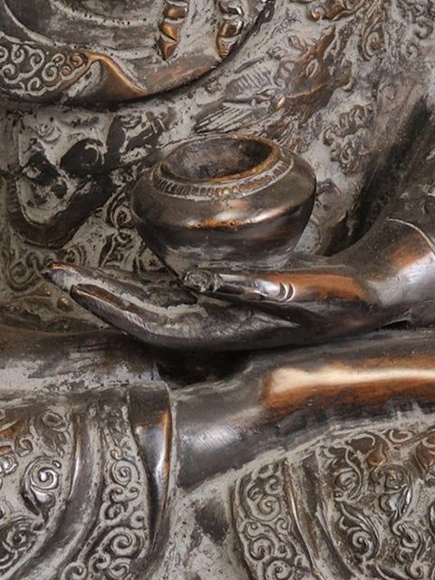 13" Lord Buddha in Bhumisparsha Mudra In Brass | Handmade | Made In India