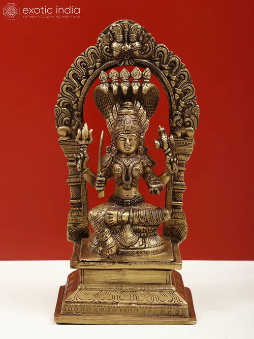 9" Goddess Mariamman Handmade Brass Idol