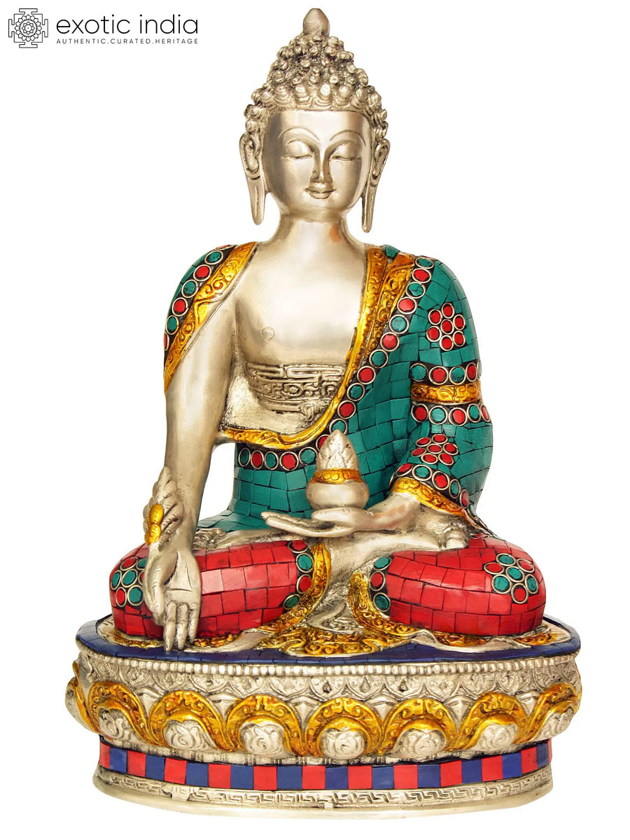 13" Medicine Buddha Tibetan Brass Statue Handmade