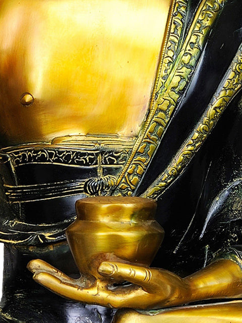34" Large Size Shakyamuni Buddha Interpreting His Dharma In Brass | Handmade | Made In India