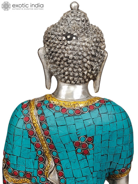 14" Shakyamuni Buddha Interpreting His Dharma (Inlay Statue) In Brass