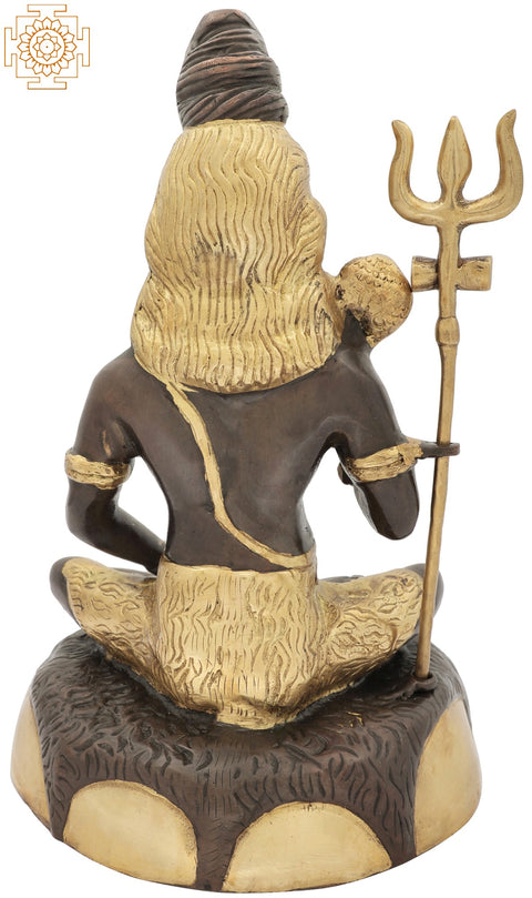 13" Mahayogi Shiva Granting Abhaya In Brass | Handmade | Made In India