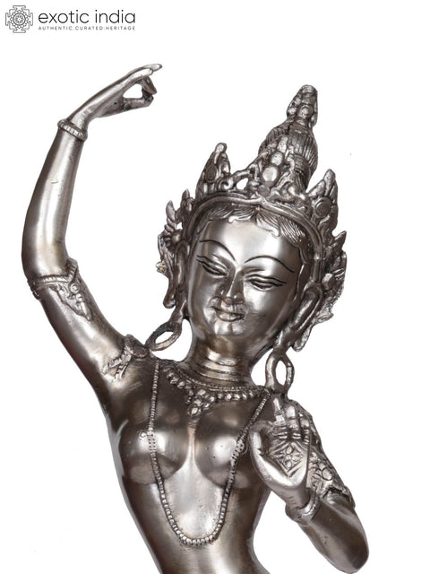 20" Tibetan Buddhist  Mahamaya Devi - Mother of Shakyamuni Buddha | Handmade Brass Statue